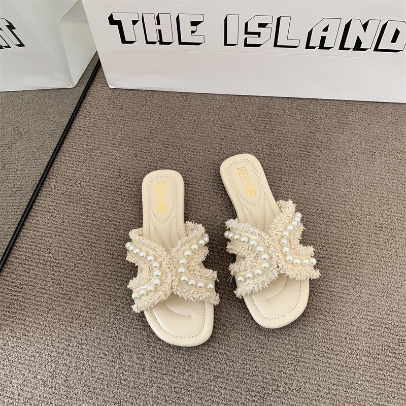 Premium non-slip thick-soled one-word slippers for women's summer wear soft-soled cool slippers