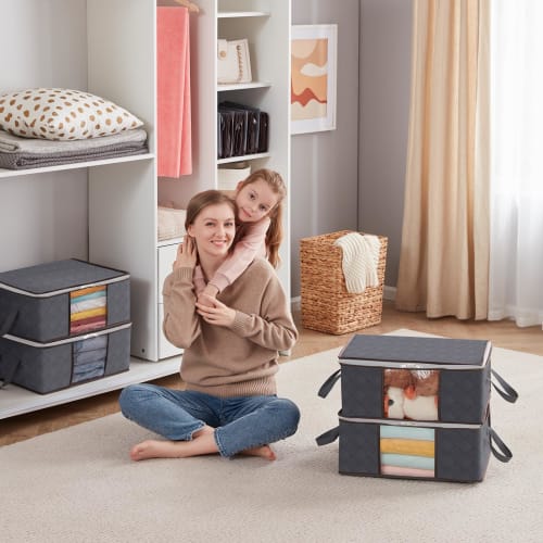 Lifewit Clothes Storage Bags, Foldable Storage Cases, Closet Organizers, Bedding Storage Bags, Clothes Storage, Reinforced Handles, Durable Fabric, wi