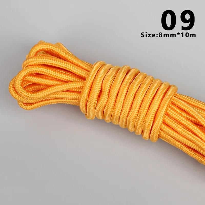 10m 4/6/8mm Thicken Nylon Rope Non-slip Wear-Resistant Strong Braided Rope DIY Bag Clothesline Handicrafts Making Accessories