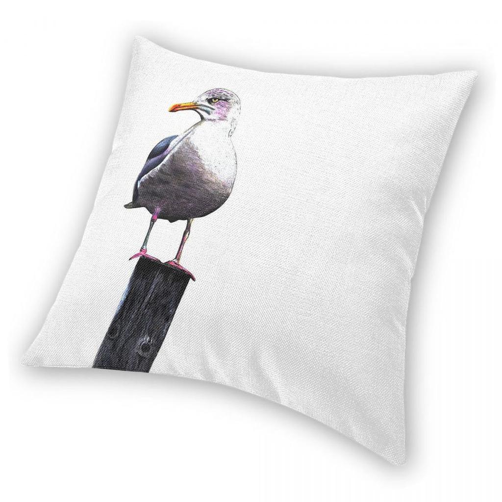 Grumpy Seagull Pillowcase Polyester Linen Velvet Pattern Zip Decorative Throw Pillow Case Car Cushion Cover