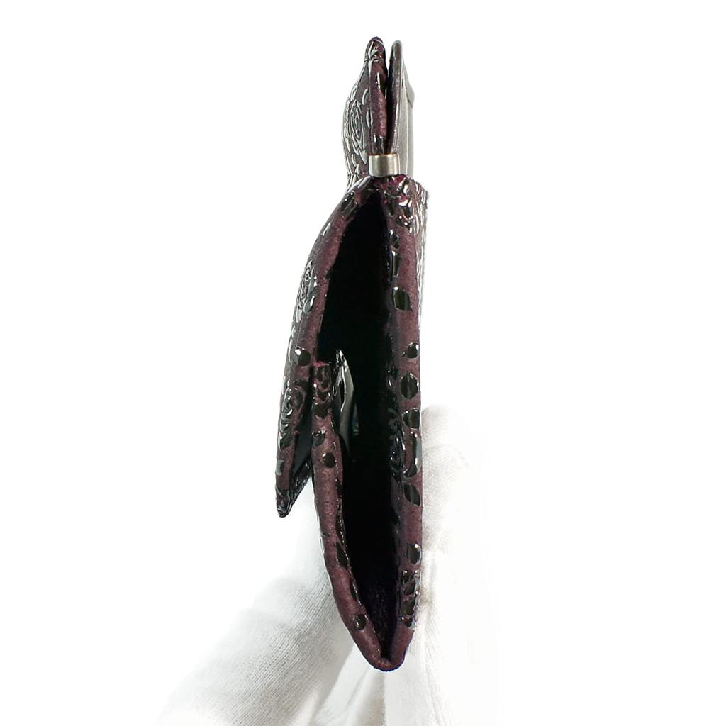 Inden Wallet Coin Purse Coin Purse G Deerskin Purple X Black Lacquer Rose Petite [Indenya] 1208-06-176