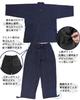 Edoten Samue (Work Clothes) - 100% Cotton Denim Fabric, Durable Yet Soft, Year-Round Pattern, Men's, Facing Cat, Left Sleeve, Navy Blue, Size 4L