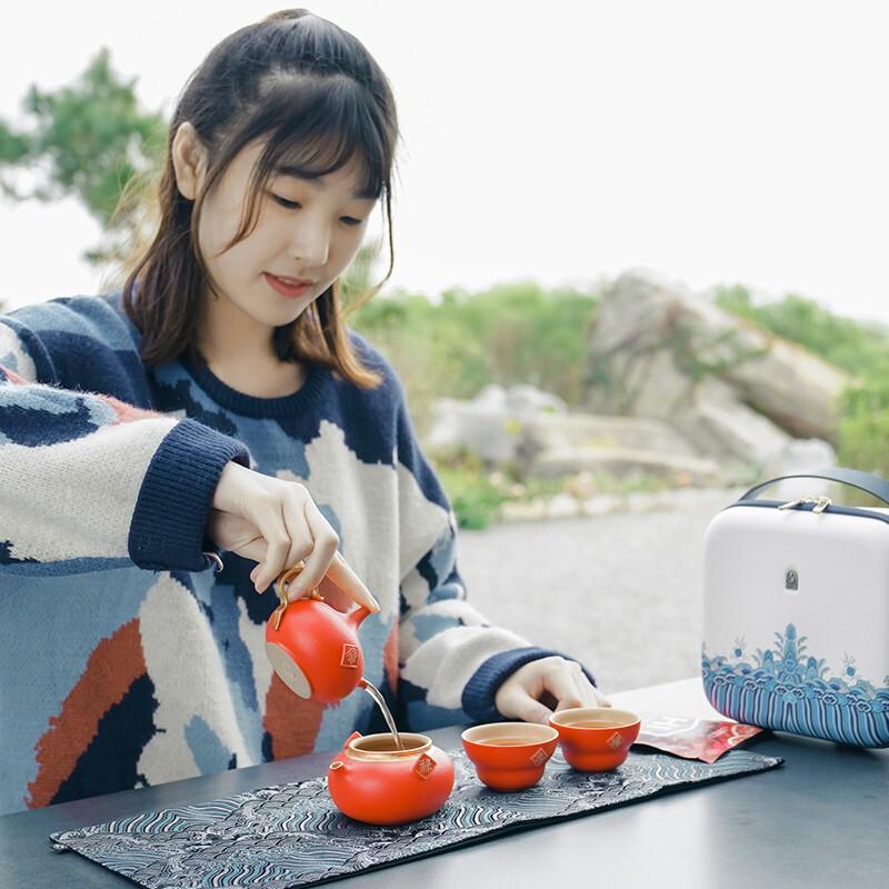 Edenus FuLu Ceramic Kung Fu Travel Tea Set