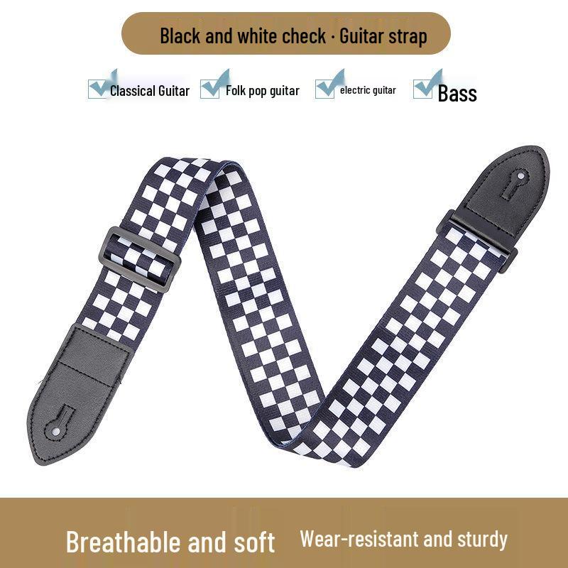 Polyester Printed Guitar/Bass Strap: Widened, Thickened, Punch-Free for Boys & Girls