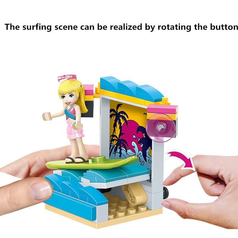 552 de bucăți Andrea Pool Party Girl Series Blocuri de construcție Cărămizi pentru copii Cadou de aniversare pentru fete Jucării DIY