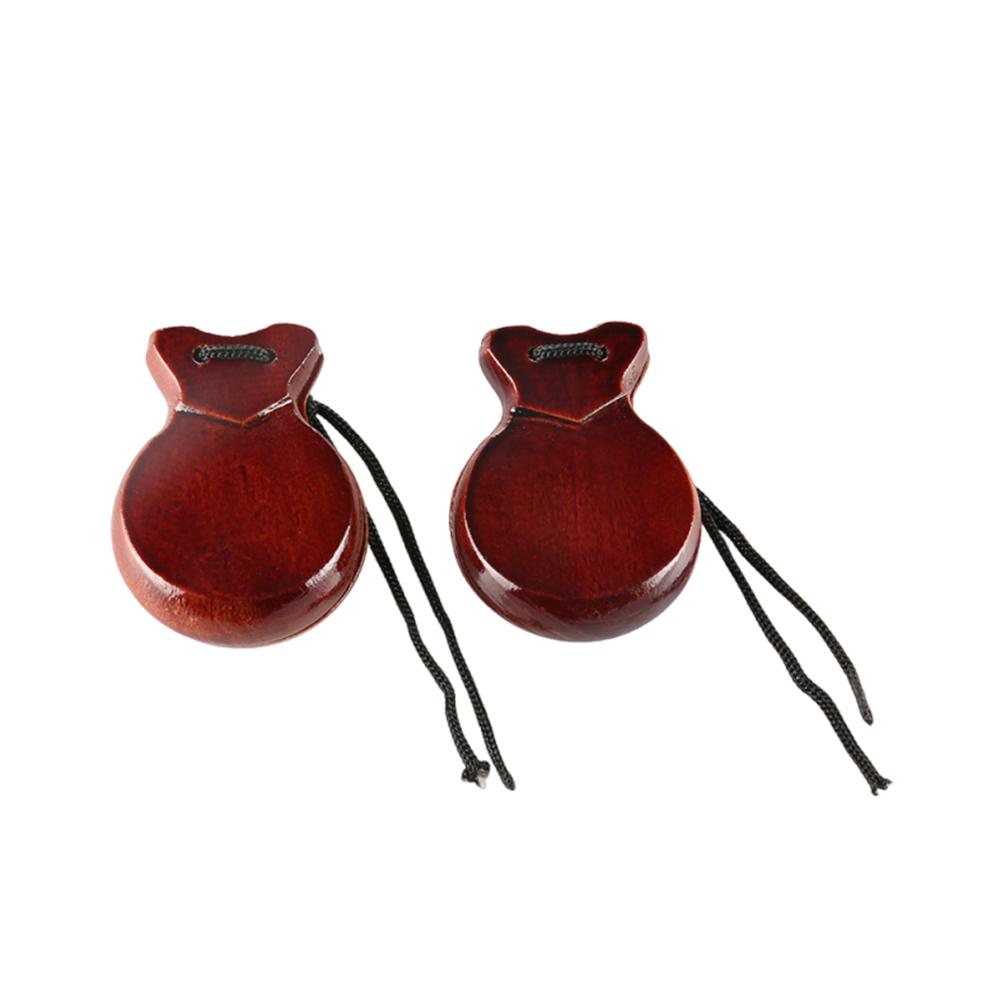 

Spanish Castanets Flamenco Dance Castanets with String Wooden Percussion Musical Instruments Ergonomic for Beginners коричневий