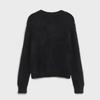 2023 Winter Black Faux Fur Round Neck Knit Sweater Jacket for Women