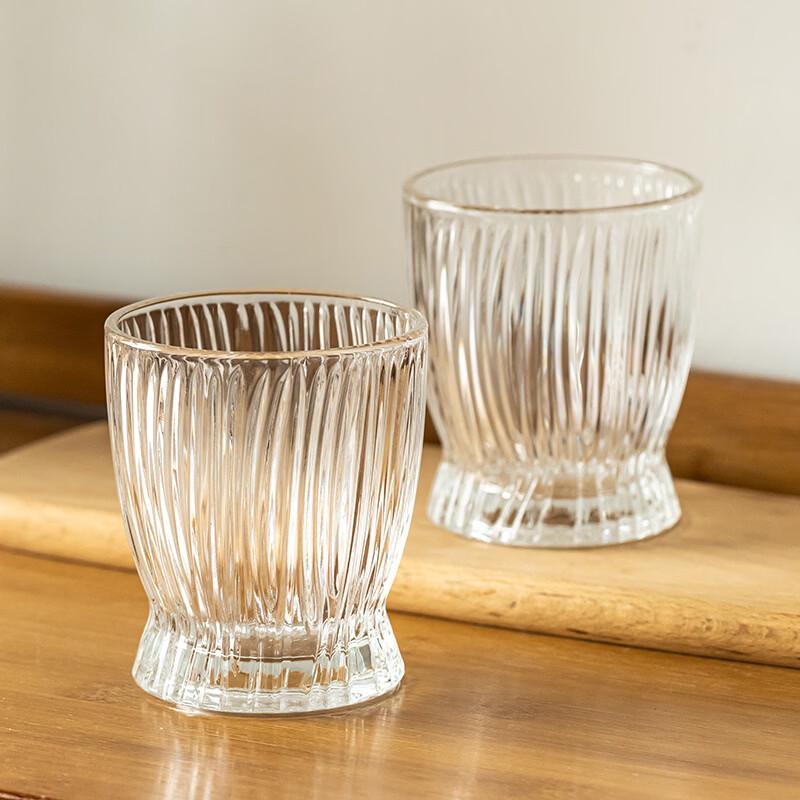 OLOEY Vintage Striped Glass Tumbler