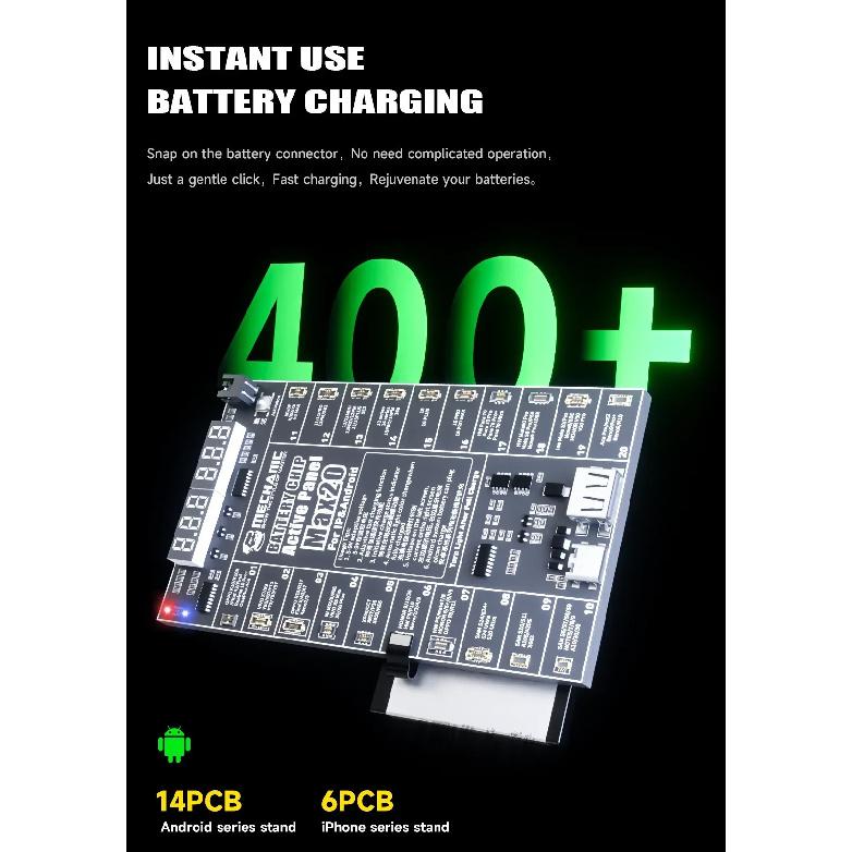 MECHANIC MAX20 Battery Chip Active Panel for IP 11-17 Pro Max Android Battery Activation Tool Circuit Board Charging Tester