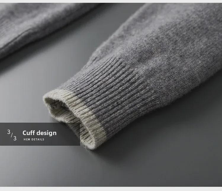 Men's 100% Wool Zipper Cardigan - 2024 Autumn/Winter Double-Sided Thick Jacket