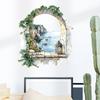 Pflanze falsches Fenster Wand Tür Aufkleber selbstklebend Meereslandschaft Wohnzimmer Schlafzimmer Wanddekoration Malerei