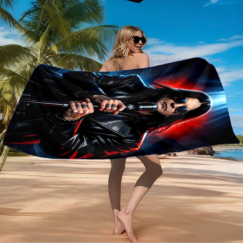 Ozzy Metal Legende Strandtuch Mikrofaser Strandtuch, Leicht und Schnelltrocknend, für Sommerreisen, Schwimmbad-Fan Geburtstagsgeschenk