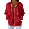 Women's Casual Fashion Long-Sleeved Zip-Up Christmas Print Knitted Hoodie
