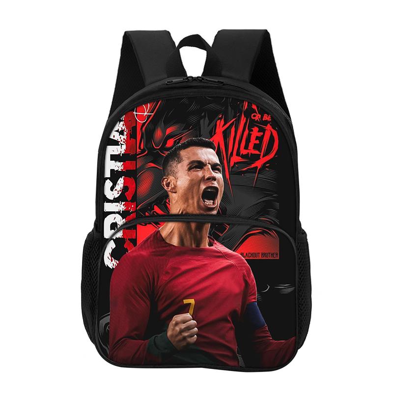 Children Rucksack Carry Bags Pencil Carrier M-Mbappe 3Pcs set with Front Pocket Backpack Football Star Rucksack