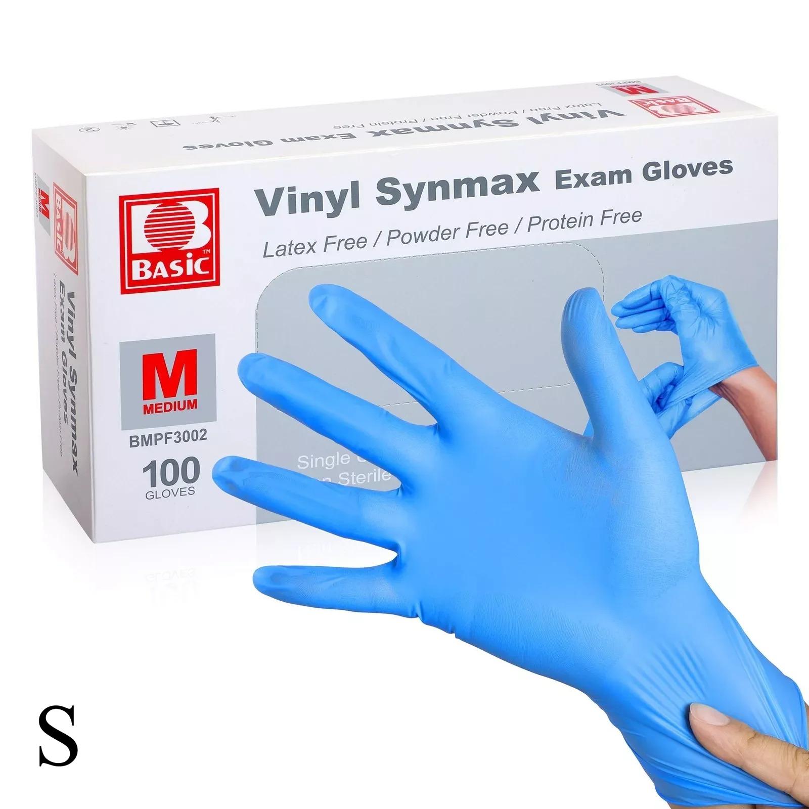 

Disposable Vinyl Exam Gloves, 4 Mil-Thick -Latex Free Powder Free, Food Safe, Cleaning Gloves-Blue, 100 count