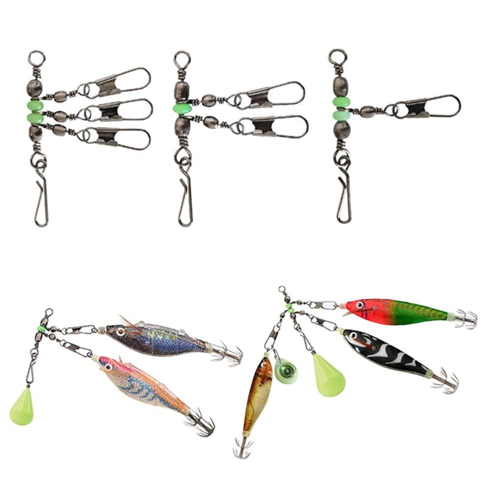 Interlock Snap Fishing Swivels Luminous Fishing Snap Tackle Fishing Pin Connector  Squid Jig