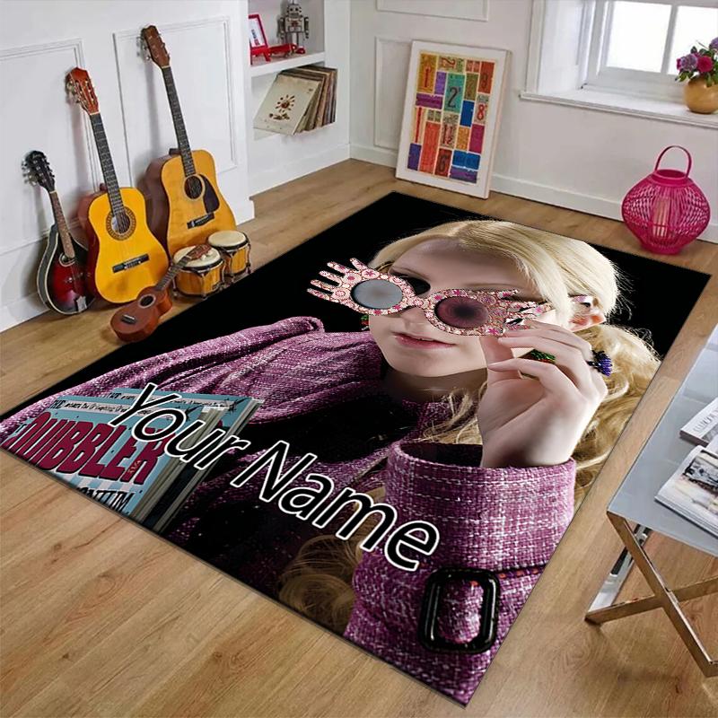 Hogwarts Design Area Rug Personalized Name- Non-Slip, Soft & Cozy Floor Mat for Living Room, Office - Indoor/Outdoor Carpet