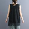 Ärmellose Oversized Spitze Vintage Lässige lockere Tanktops für Damen Sommer T-Shirt
