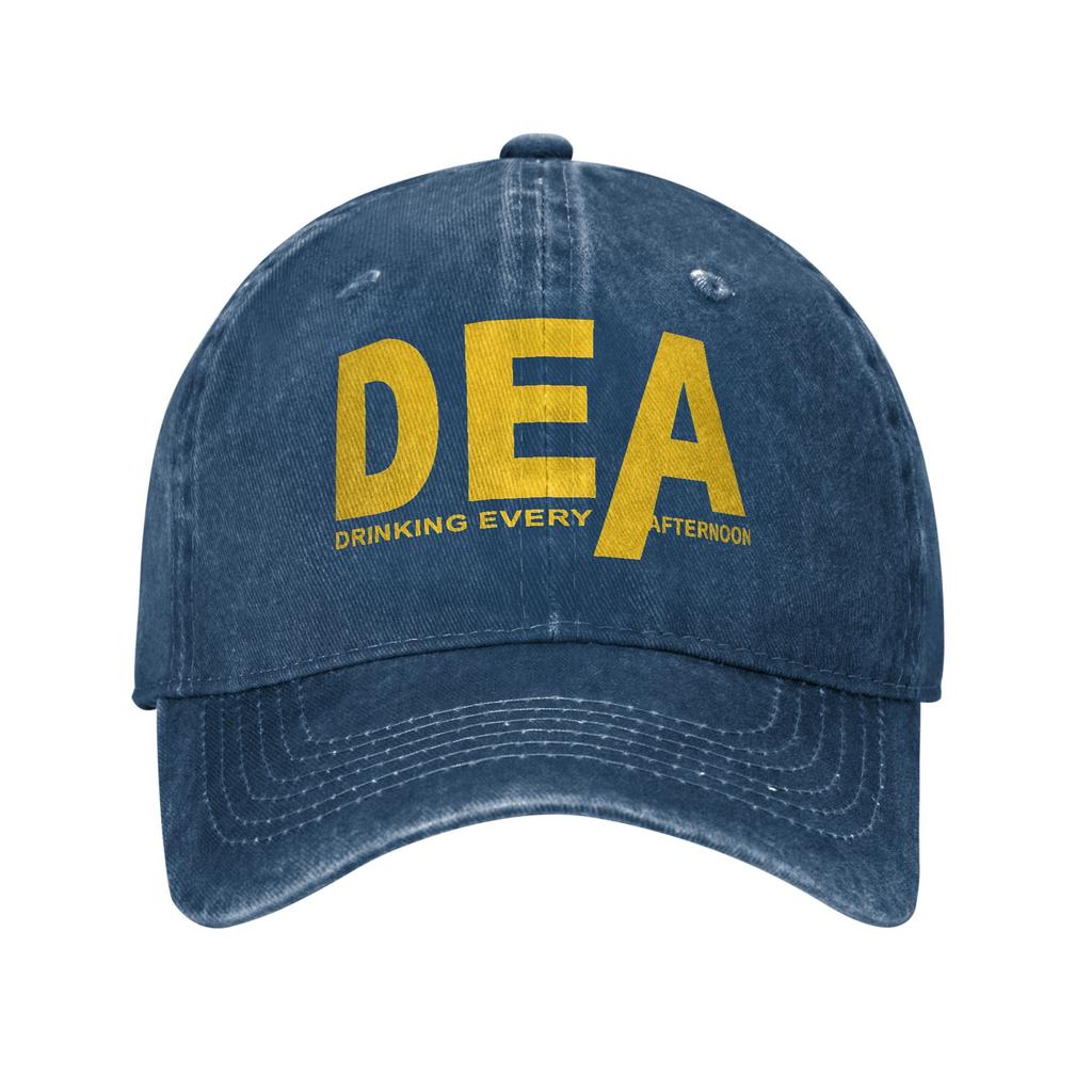 Summer DEA Drunk Every Afternoon Baseball Cap Sun SunProof Design Washed Trucker Hat Couple Women Casual Hippie Baseball Caps