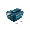 Adapter LED Working Light For Makita 14.4V/18V Li-on Battery BL1830 BL1430 Dual USB Converter with LED Lamp for Makita