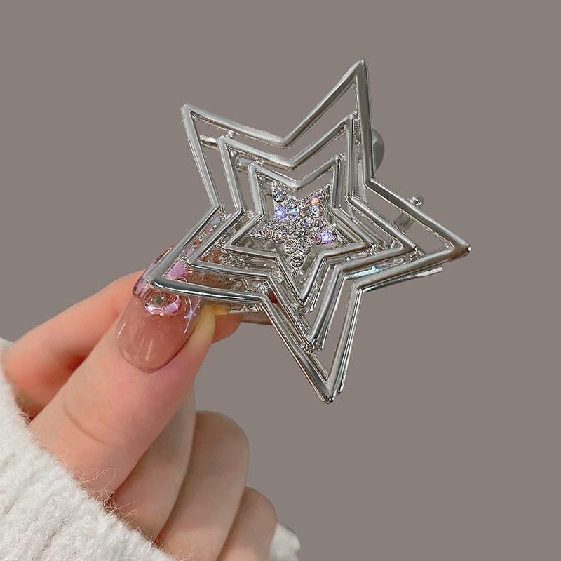 Νέα Εξαιρετικά Κλιπ Μαλλιών με Στρας και Πέρλες, Σχεδιαστικά Γεωμετρικά Κλιπ Μαλλιών σε Σχήμα Αστεριού, Μπαρέτες, Μεταλλικά Αξεσουάρ Μαλλιών Για Γυναίκες