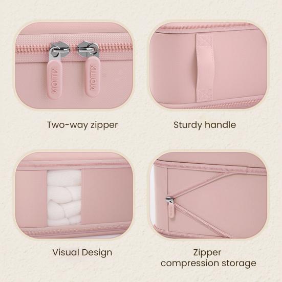 Collapsible Comforter Bag Zippered Self Compression Clothes Storage Bag with Transparent Window Large Capacity Expandable Closet Organizer