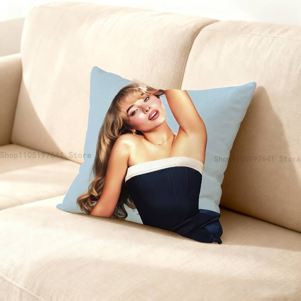 Singer S-Sabrina Carpenters Pillow Case For Sofa Decor Car Office Room Printing Cushion Cover Decorations and Protector