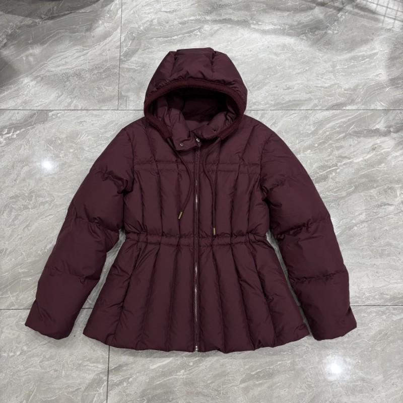 Womens Winter Hooded Zip-Up Down Jacket Slim Fit Solid Color Warm Puffer Coat Daily Wear