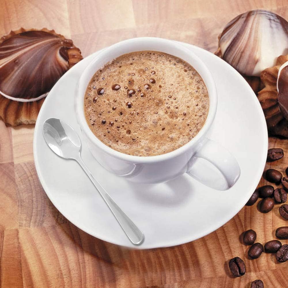 12pcs Stainless Steel Tea Dinner Server Spoon and Cake Fruit Forks Kitchen Accessory Wedding Party for Dessert, Salad, Appetizer, Cocktail(6 Forks +