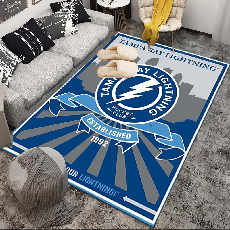 Tampa Lightning Logo Area Rug Suitable for Indoor And Outdoor,Carpets for Kitchens, Homes, Offices, Living Rooms,Home Decor,Christmas Gift