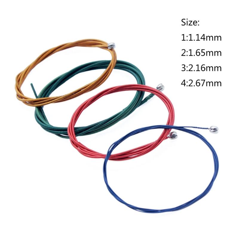 Bass Strings, 4 String Bass Strings Electric Bass Strings Quality 1.14mm-2.67mm Colorful Head Electric Bass String Sets