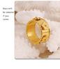 Exquisite Temperament Kaleidoscope Ring & Flower Bracelet Set in 18K Gold-Plated Titanium Steel