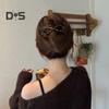 Women Hair Clip Faux Leather Twist Bowknot Decor Hair Pin Back Head Hair Barrette Headwear Hair Accessories