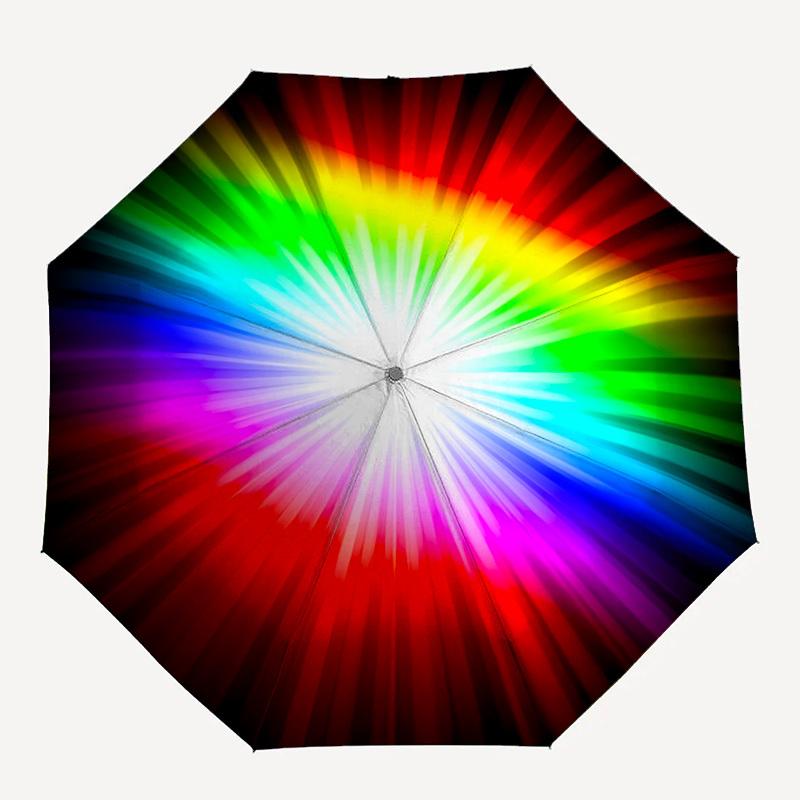 

1pc Rainbow Burst Circle Automatic Folding Umbrella - Portable Collapsible 8-Rib Umbrella for All Seasons yy251119163