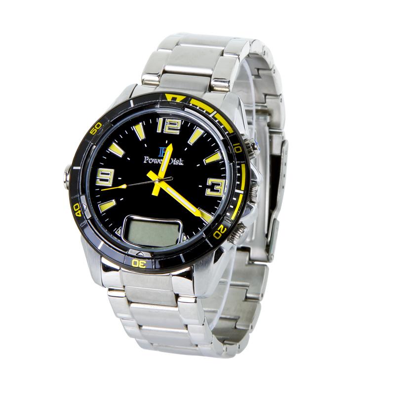 

Alcohol Test LCD Screen Japan Quartz Watch Stainless EU Plug Yellow