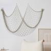 Coastal Charm Cotton Fishing Net Decoration Sea Inspired Wall Art for Living Room and Bedroom 59x79in