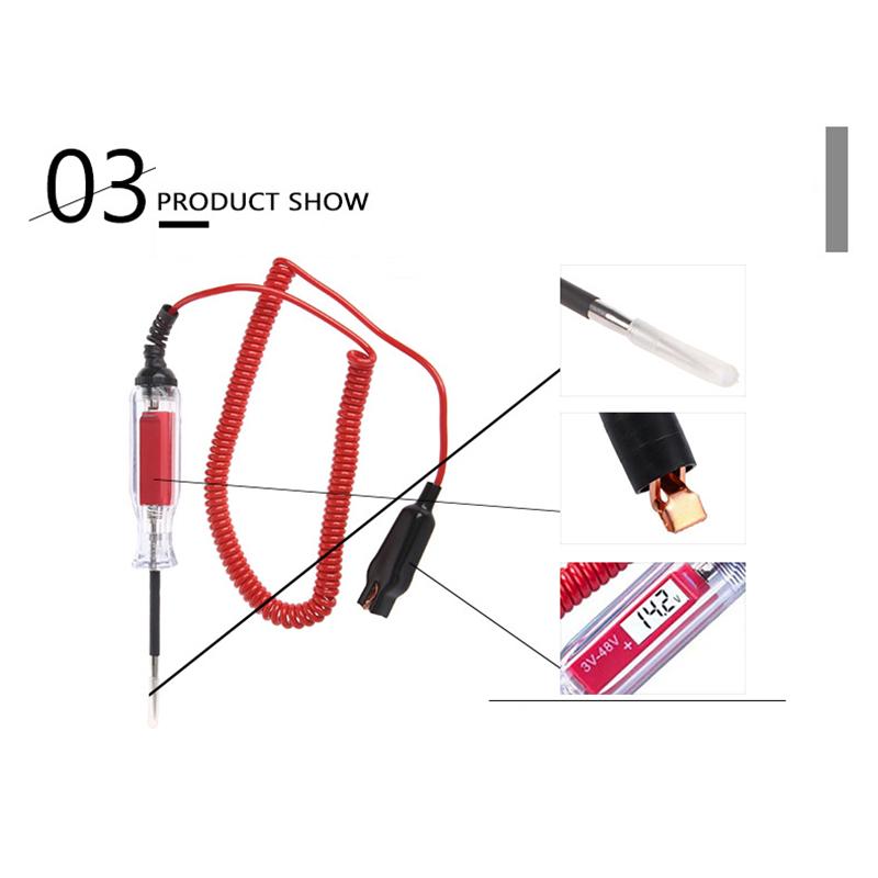 Auto Circuit Tester Truck Voltage Tester Circuit DC 6V 12V 24V Auto Circuit Tester Auto Diagnostic Probe Automotive Test Pen