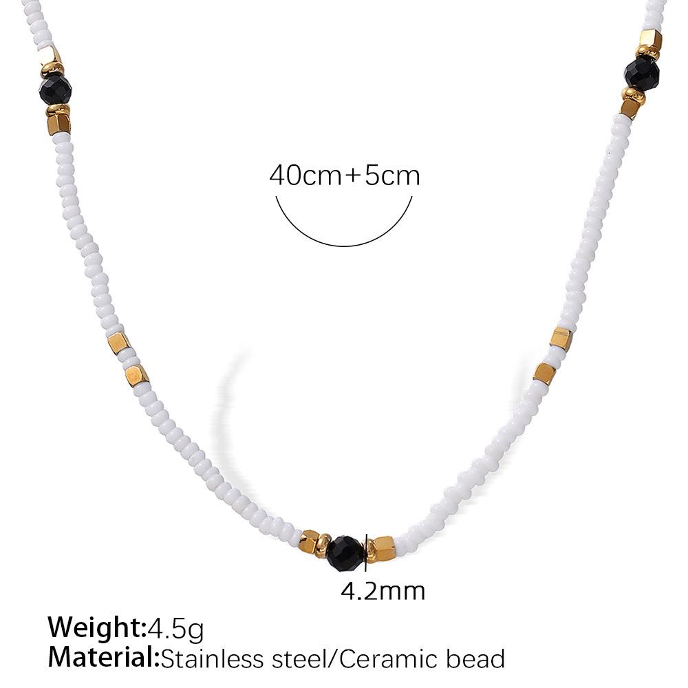 New Chinese Retro Beaded Necklace Design Summer Clavicle Chain Jewelry Women's Simple High