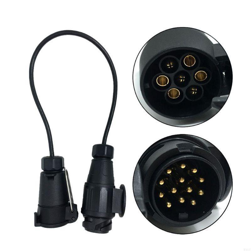 W91F Truck Towing Connector Adapter 7 Pin To 13 Pin Plug for Car Trailer Towing 12V
