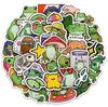 50pcs Waterproof Cartoon Frog Stickers for Notebooks, Water Bottles, and Luggage - Creative and Fun Decorative Set