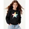 Girls' Crewneck Sweatshirt Colorful Star Pattern Print Design Machine Washable, Spring And Autumn, Sportswear And Casual Wear, Soft And Comfortable