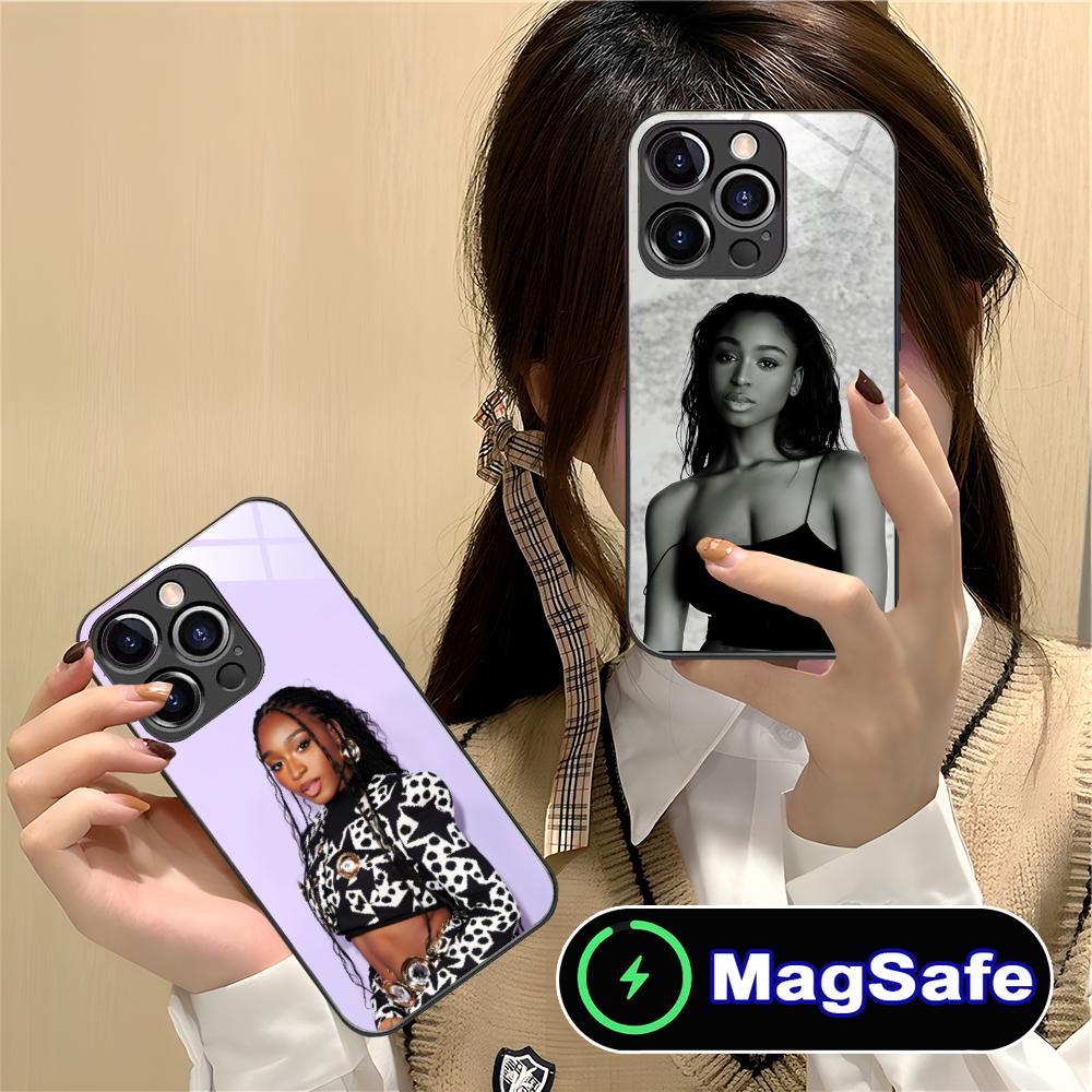 Normani Kordei Glass MagSafe Mobile Phone Case for iPhone 17 16 15 14 13 12 11 Air Pro Max Plus Mini Colorful Cover