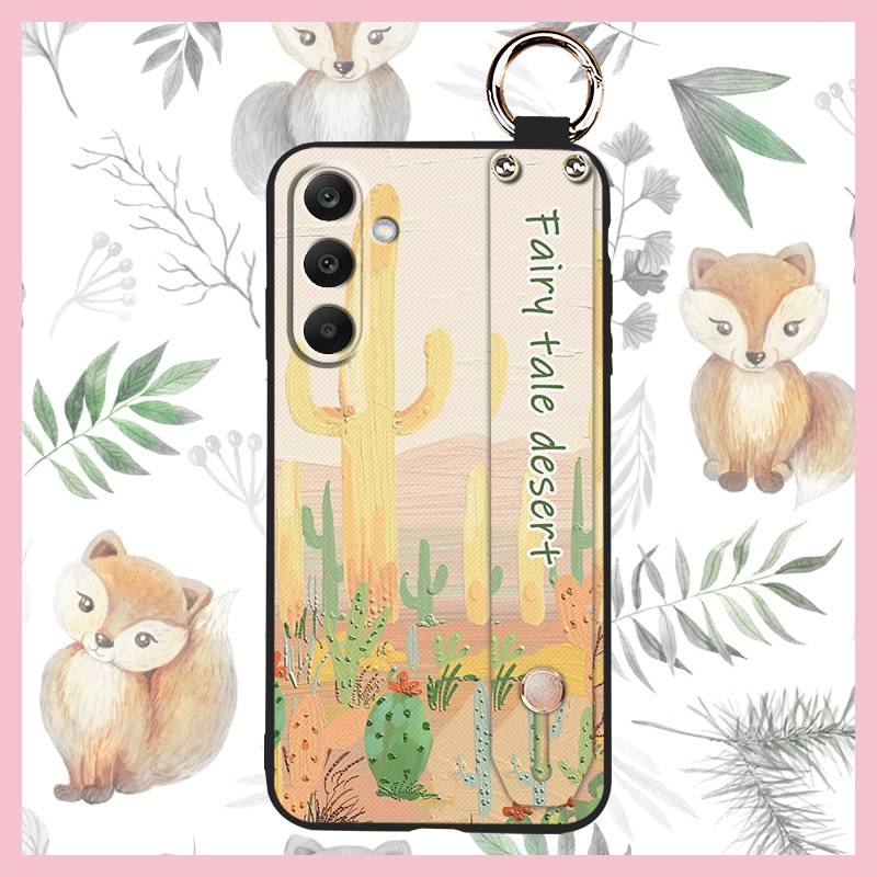 Anti-dust Wrist Strap Phone Case For Samsung Galaxy M56 5G/SM-M566B Kickstand Flower Shockproof Protective Soft case