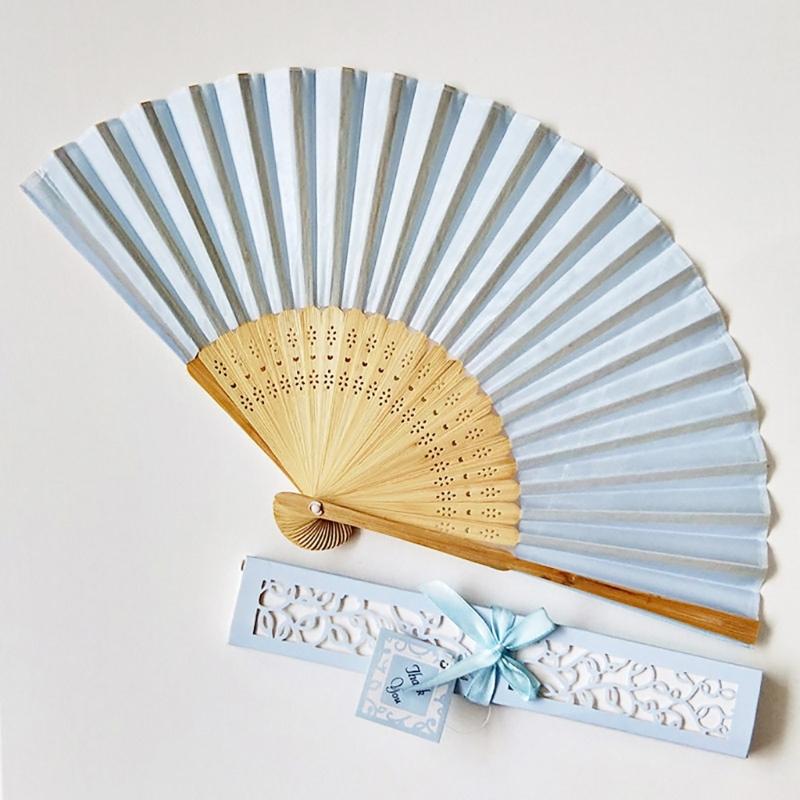 Delicate Packaging Organizers Silk Bamboo Fan Beach Outings Children Girl Boys
