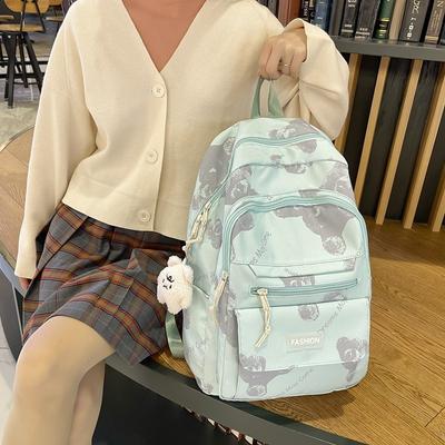 Heutige beliebte Junior-High-School- und High-School-Schüler niedlicher bedruckter Bärenrucksack große Kapazität Rucksack für Studenten