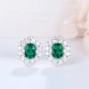 Sterling Silber 100% 925 Smaragd Zirkon Edelstein Engagement Luxus Ohrringe Für Frauen Mädchen Edlen Schmuck