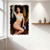 Sexy Boho Vintage Woman in Lace Lingerie Outdoor Natural Setting Metal Tin Sign for Home Cafe Bar Wall Decor