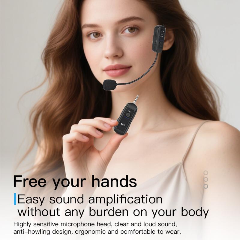 2.4G Wireless Microphone For Voice Amplifier Headset High Fidelity Smart Noise Cancelling Plug Play For Karaoke Speaker Mic