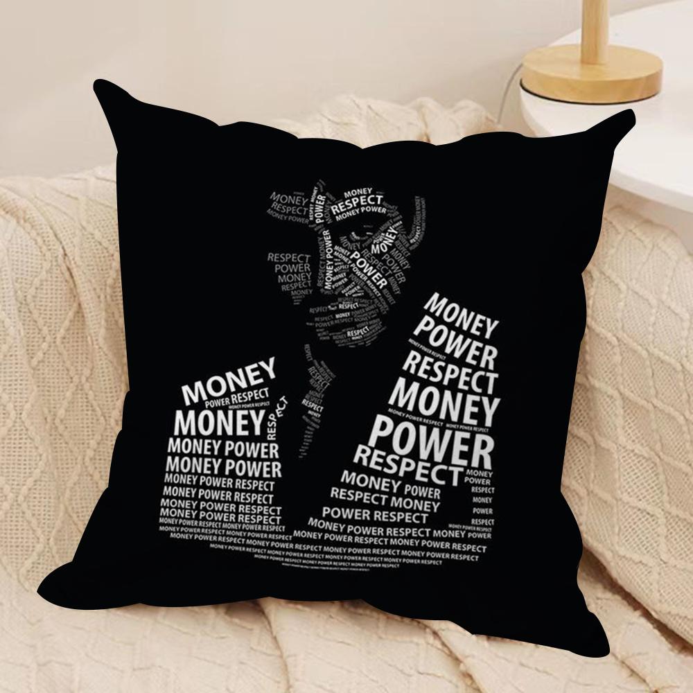 SScarface Movie Cushion Cover Silky Short Plush DoubleSided Printed Pillow Case for Sofa All Seasons Home Decor Gift
