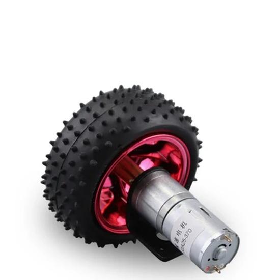 65/85mm DIY Smart Remote Car Motor Kit Diy Set Tracking Rubber Red&Blue Wheel 6V 12V 24V DC Gear Motor Low Speed Motor